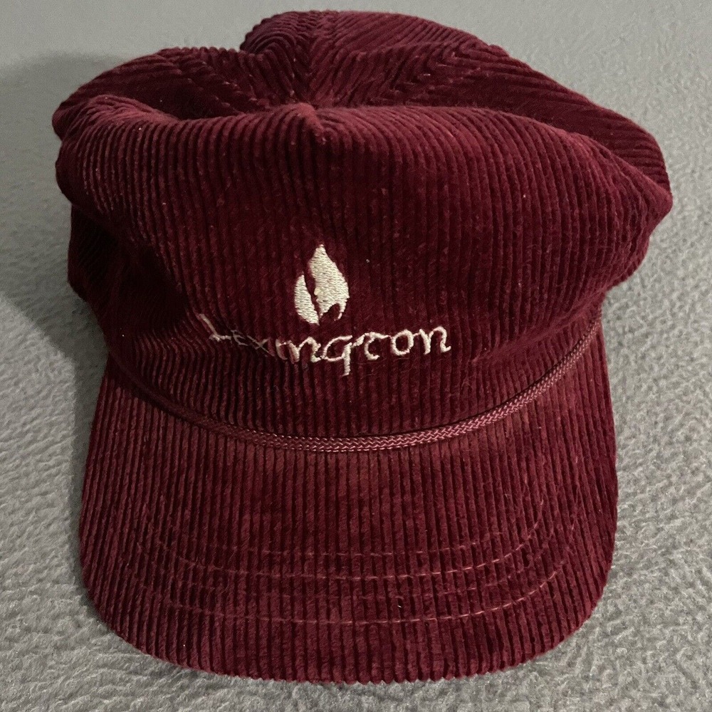 Lexington Country Club Corduroy Cap‎ Leather Strap Golf Vintage